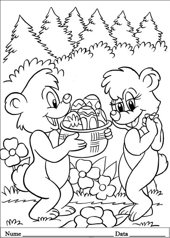 desene de colorat planse animale de pasti